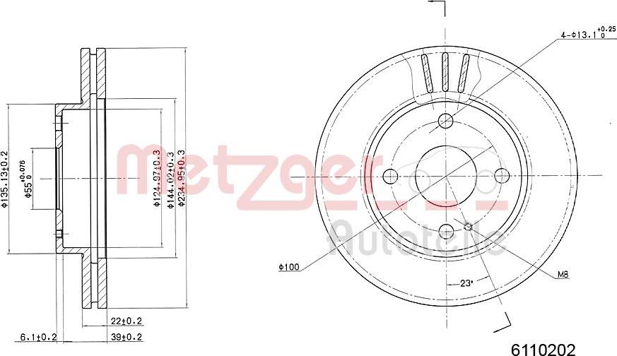 Metzger 6110202 - Brake Disc autospares.lv