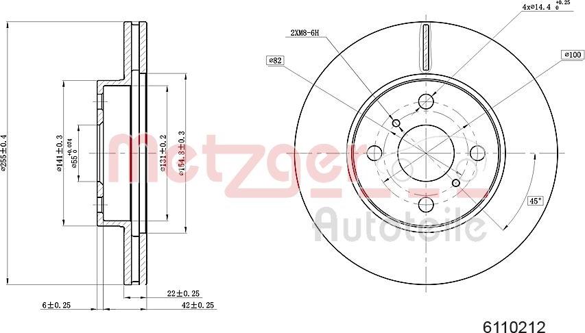 Metzger 6110212 - Brake Disc autospares.lv