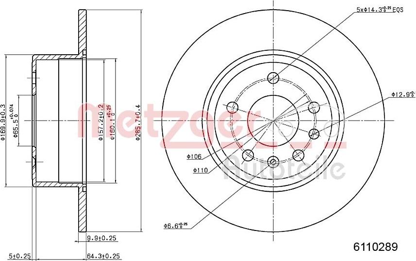 Metzger 6110289 - Brake Disc autospares.lv