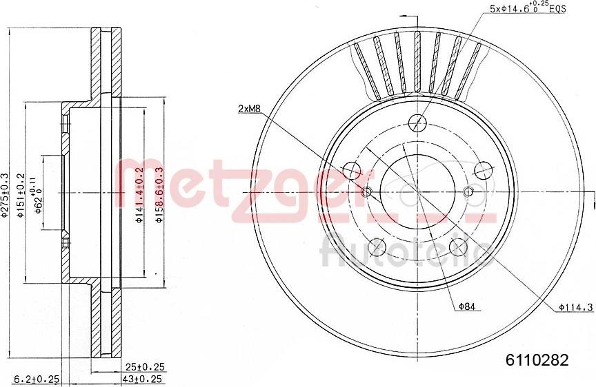 Metzger 6110282 - Brake Disc autospares.lv