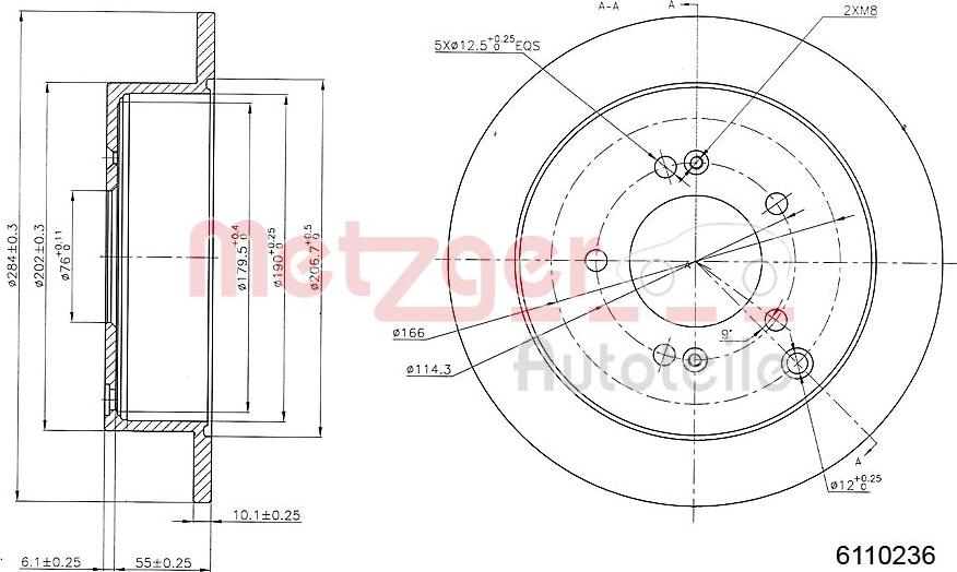 Metzger 6110236 - Brake Disc autospares.lv