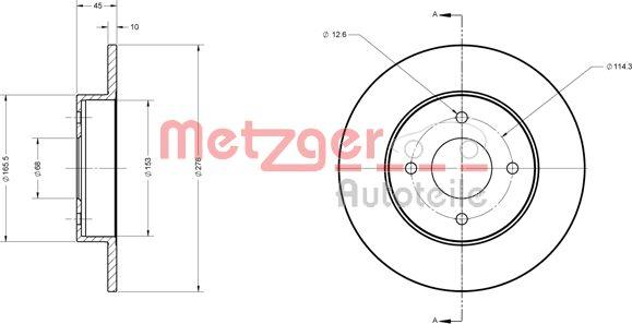 Metzger 6110220 - Brake Disc autospares.lv