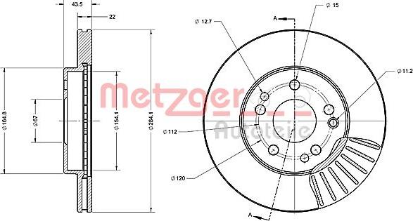 Metzger 6110223 - Brake Disc autospares.lv