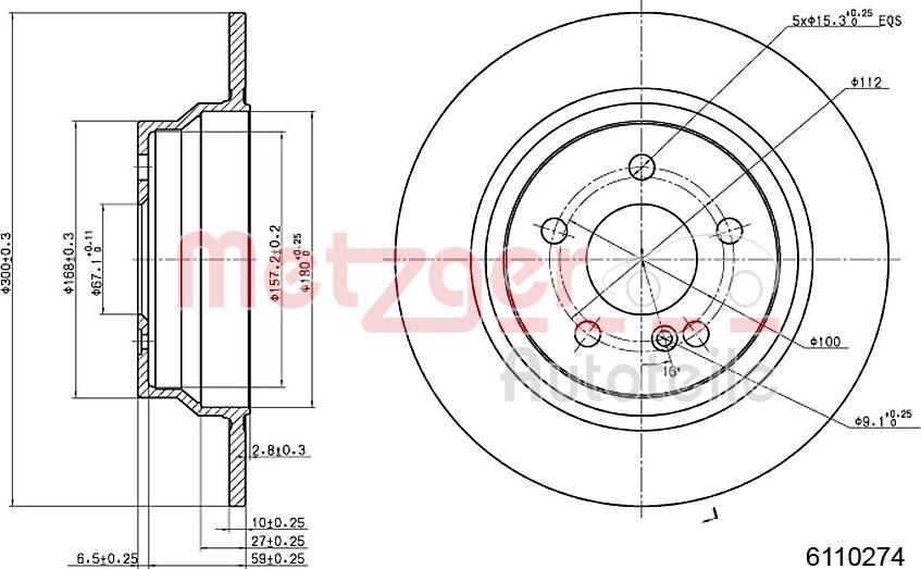 Metzger 6110274 - Brake Disc autospares.lv