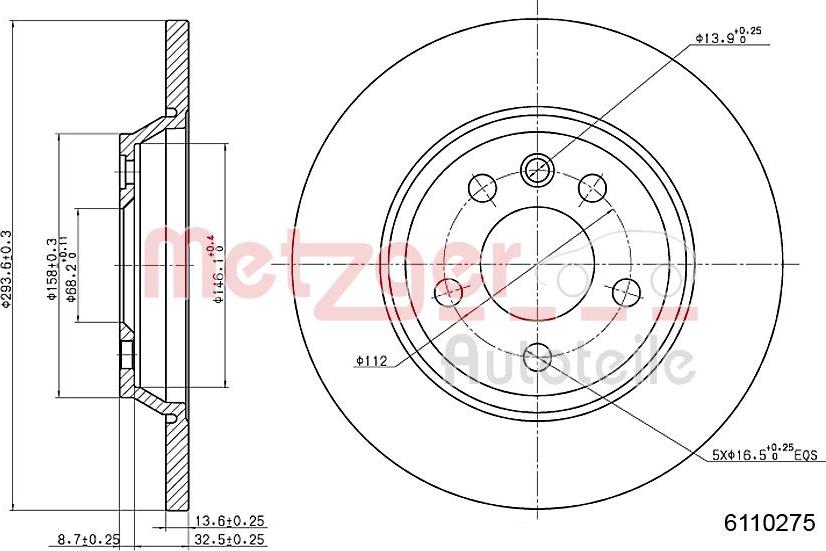 Metzger 6110275 - Brake Disc autospares.lv