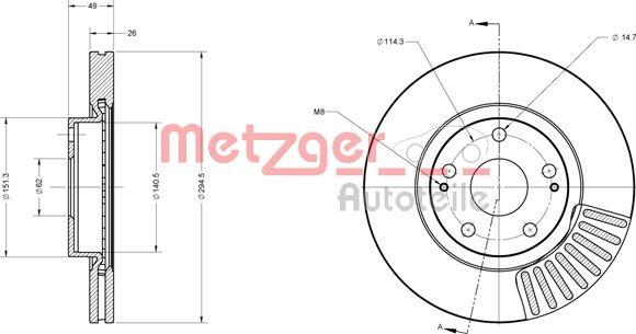 Metzger 6110276 - Brake Disc autospares.lv