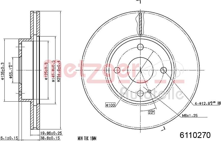 Metzger 6110270 - Brake Disc autospares.lv