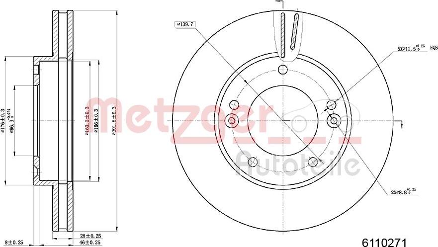 Metzger 6110271 - Brake Disc autospares.lv