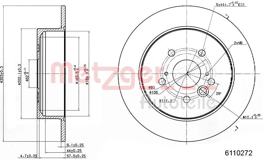 Metzger 6110272 - Brake Disc autospares.lv