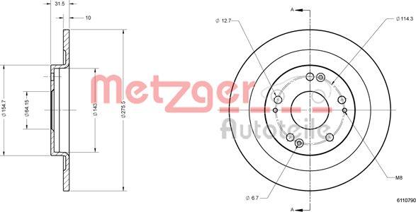 Metzger 6110790 - Brake Disc autospares.lv