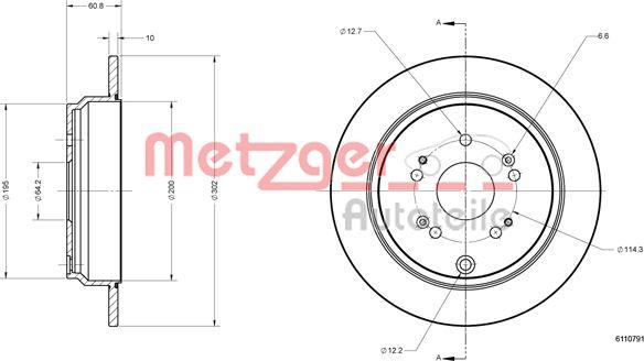 Metzger 6110791 - Brake Disc autospares.lv