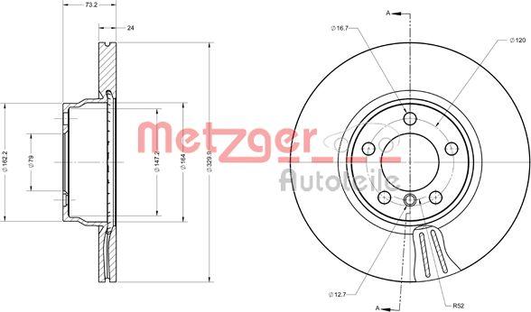 Metzger 6110743 - Brake Disc autospares.lv