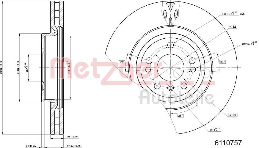 Metzger 6110757 - Brake Disc autospares.lv