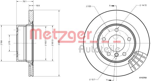 Metzger 6110769 - Brake Disc autospares.lv