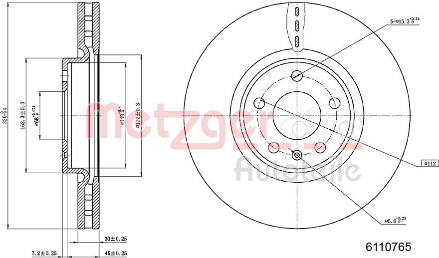 Metzger 6110765 - Brake Disc autospares.lv