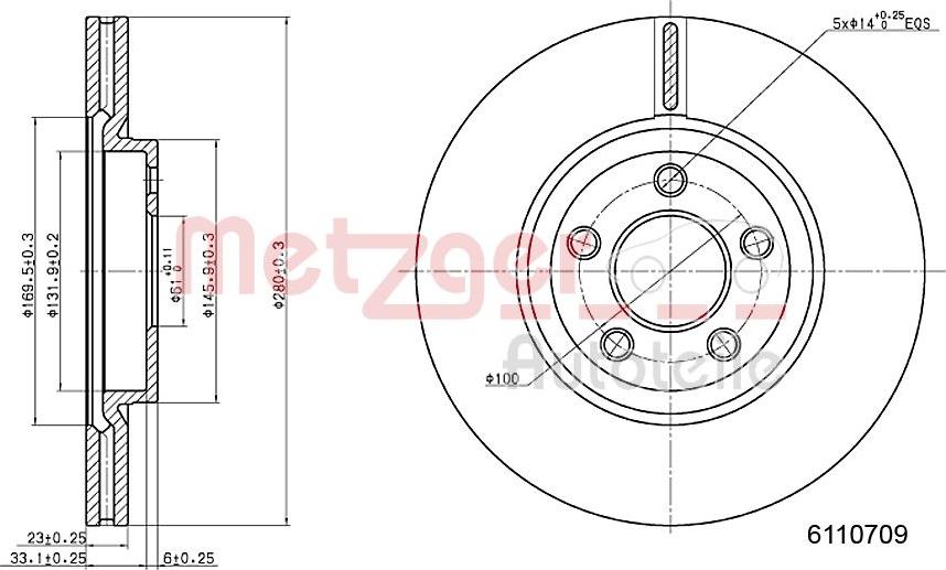 Metzger 6110709 - Brake Disc autospares.lv