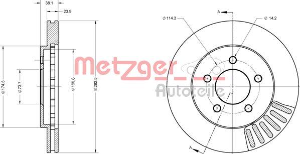 Metzger 6110708 - Brake Disc autospares.lv