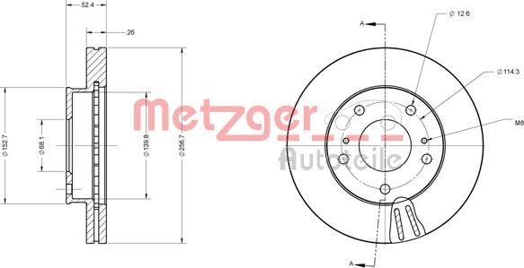 Metzger 6110702 - Brake Disc autospares.lv