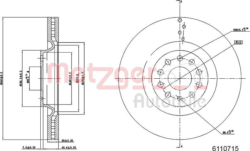 Metzger 6110715 - Brake Disc autospares.lv