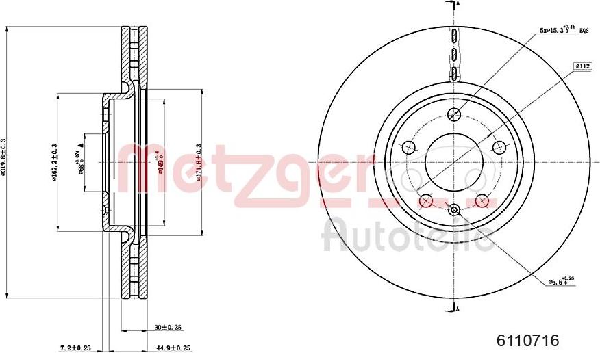 Metzger 6110716 - Brake Disc autospares.lv