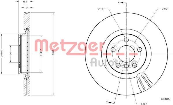 Metzger 6110785 - Brake Disc autospares.lv