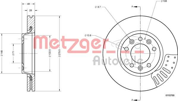 Metzger 6110788 - Brake Disc autospares.lv