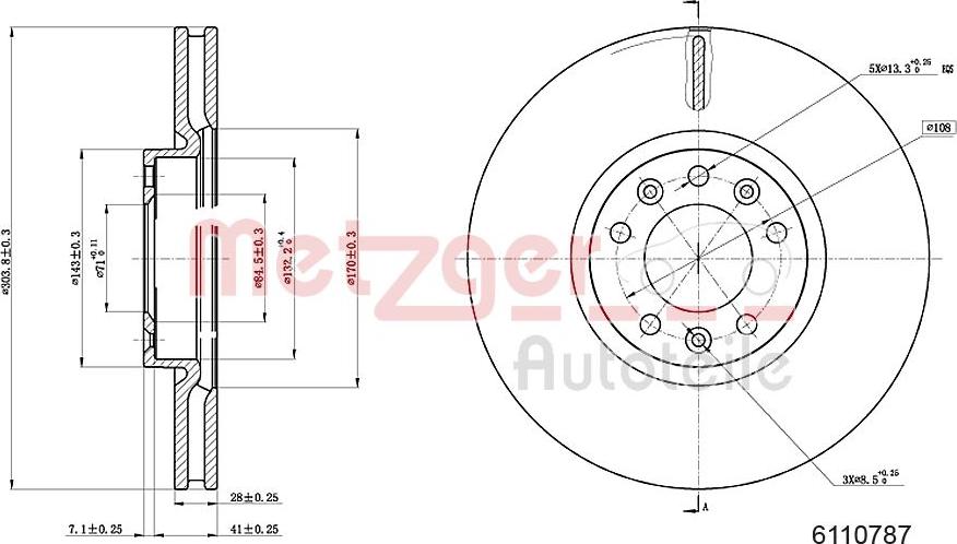 Metzger 6110787 - Brake Disc autospares.lv