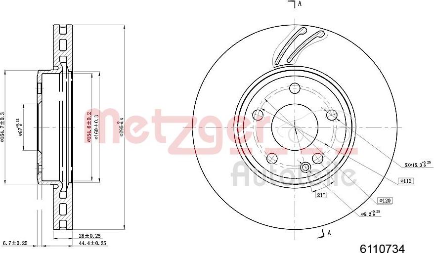 Metzger 6110734 - Brake Disc autospares.lv