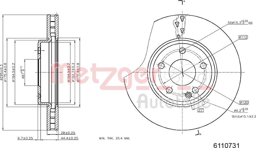 Metzger 6110731 - Brake Disc autospares.lv