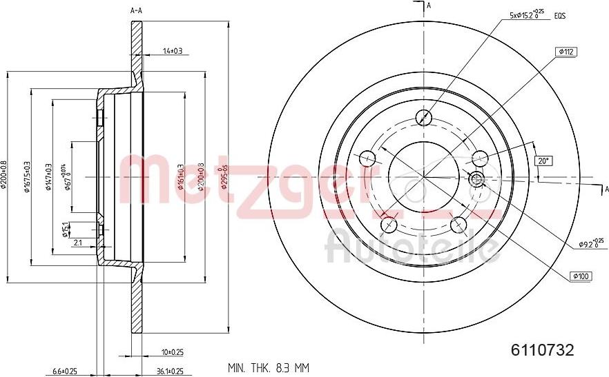 Metzger 6110732 - Brake Disc autospares.lv