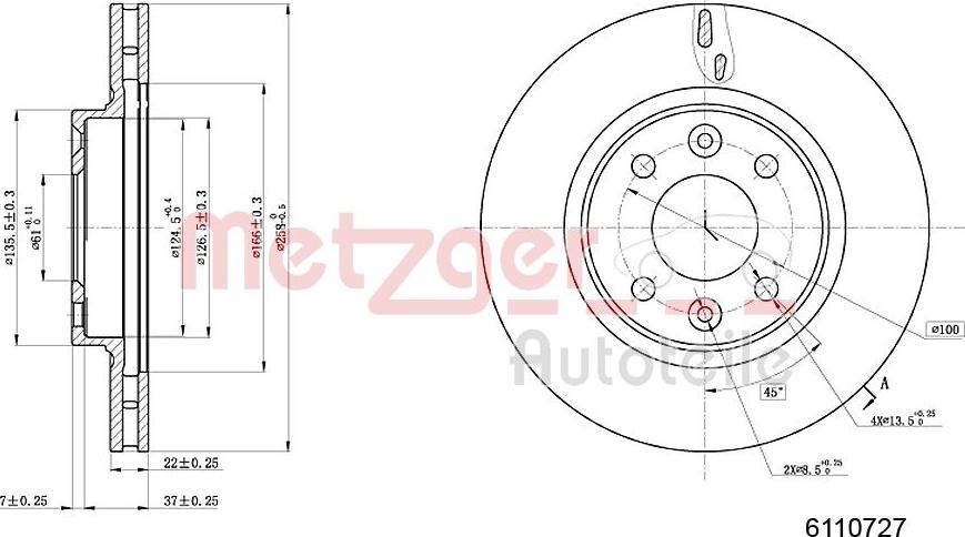 Metzger 6110727 - Brake Disc autospares.lv