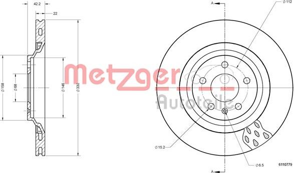 Metzger 6110779 - Brake Disc autospares.lv