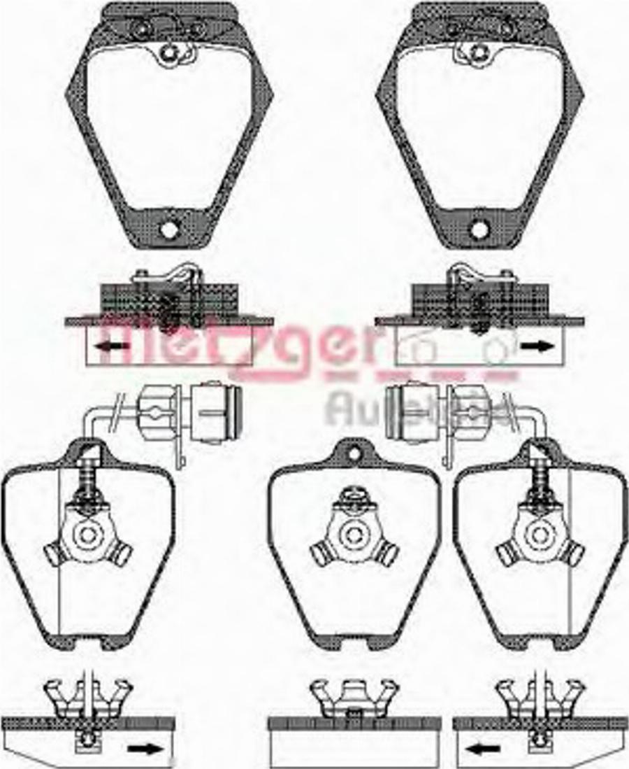 Metzger 050802 - Brake Pad Set, disc brake autospares.lv