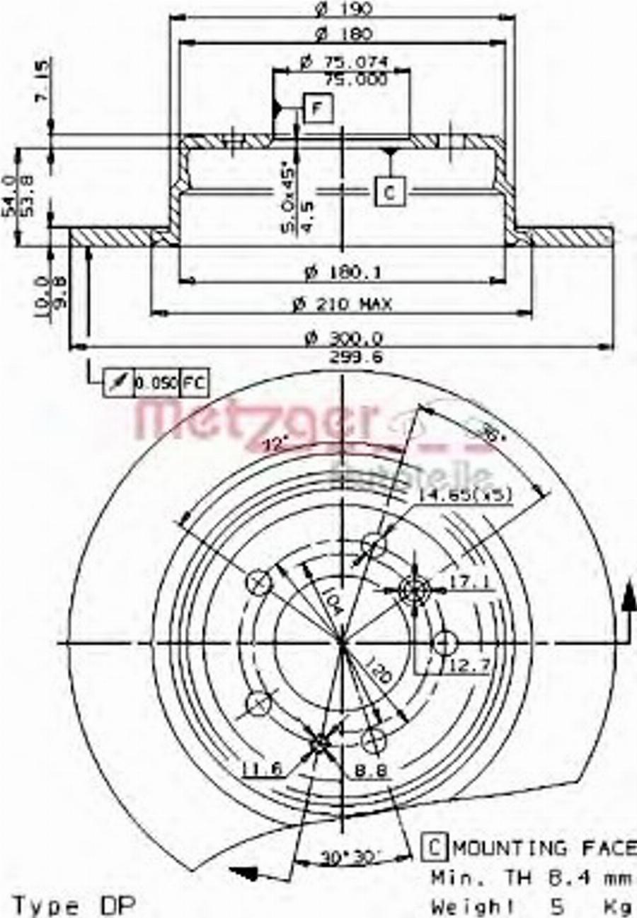 Metzger 14464 E - Brake Disc autospares.lv