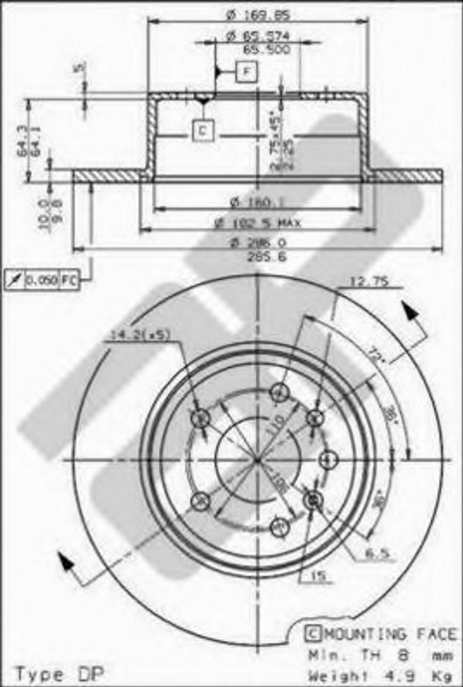 Metzger 14658 - Brake Disc autospares.lv