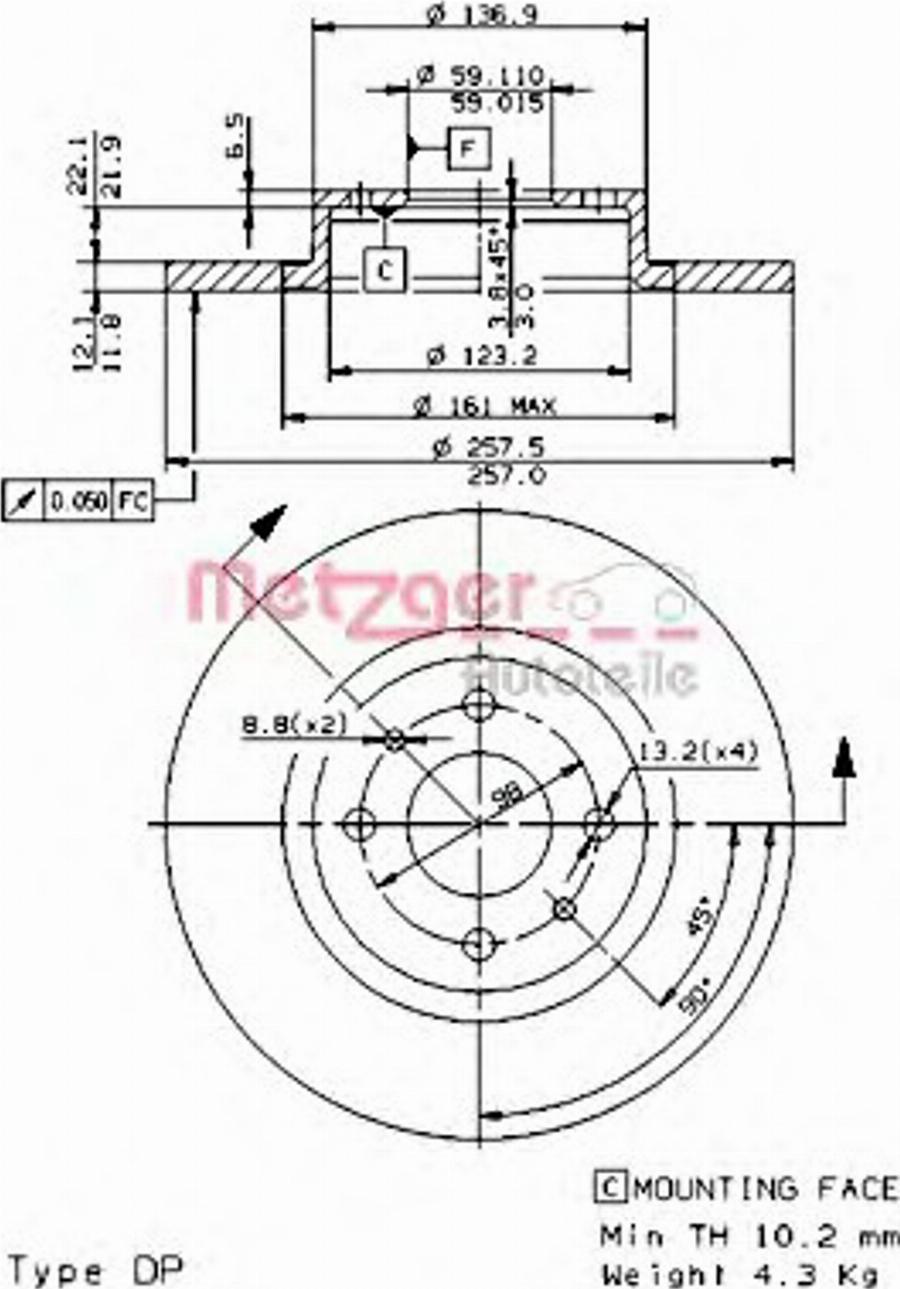 Metzger 14139E - Brake Disc autospares.lv