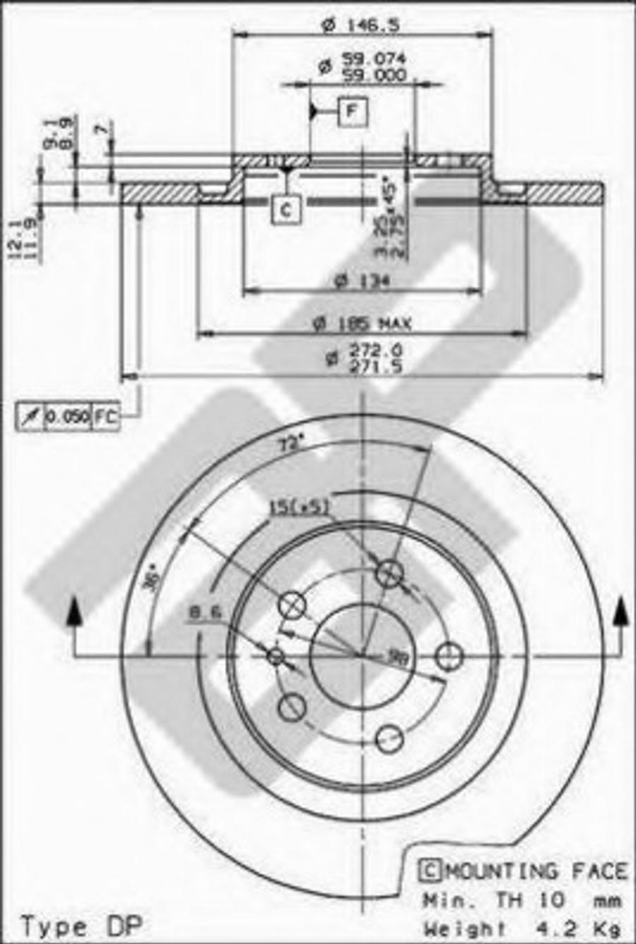 Metzger 14819 - Brake Disc autospares.lv