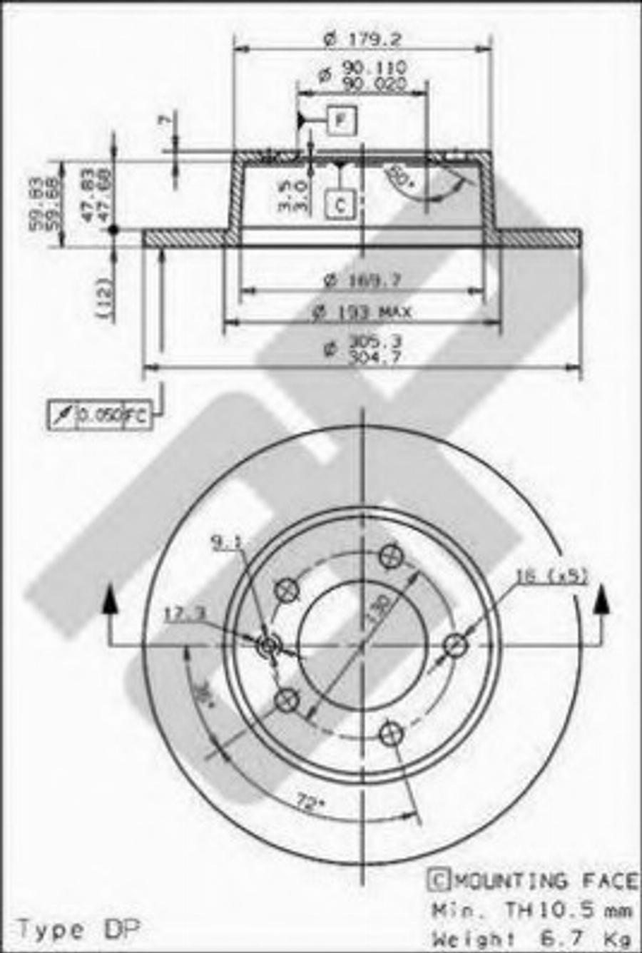 Metzger 14825 - Brake Disc autospares.lv