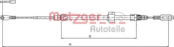 Metzger 10.9884 - Cable, parking brake autospares.lv