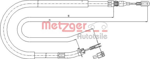 Metzger 10.9874 - Cable, parking brake autospares.lv