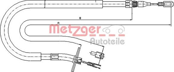 Metzger 10.9875 - Cable, parking brake autospares.lv