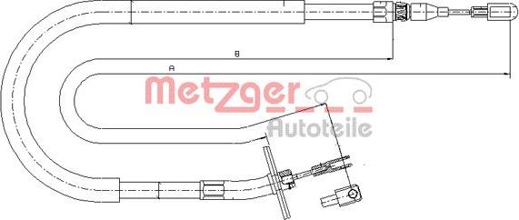 Metzger 10.9876 - Cable, parking brake autospares.lv