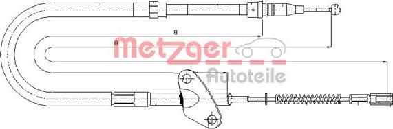 Metzger 10.9871 - Cable, parking brake autospares.lv