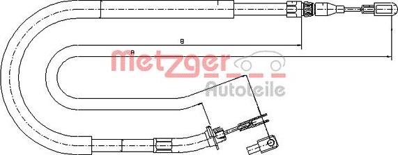 Metzger 10.9873 - Cable, parking brake autospares.lv