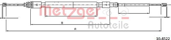 Metzger 1045.22 - Cable, parking brake autospares.lv