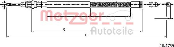 Metzger 10.4739 - Cable, parking brake autospares.lv