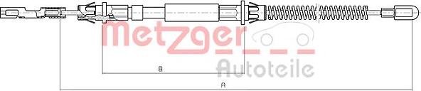 Metzger 10.5972 - Cable, parking brake autospares.lv