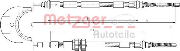Metzger 10.5354 - Cable, parking brake autospares.lv