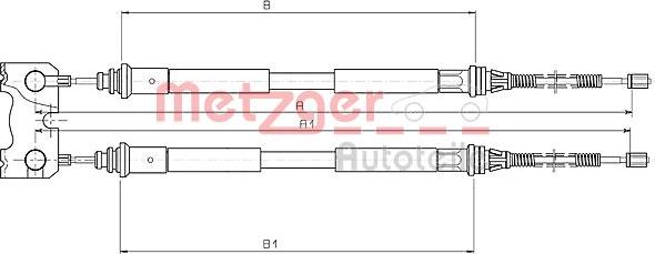 Metzger 10.5355 - Cable, parking brake autospares.lv