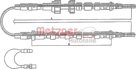 Metzger 10.5352 - Cable, parking brake autospares.lv